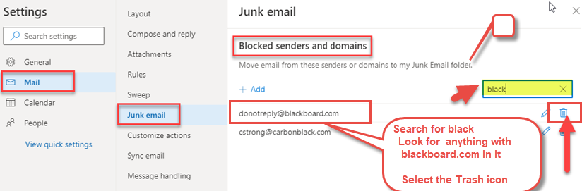 Office 365 Blocked Senders Junk Email