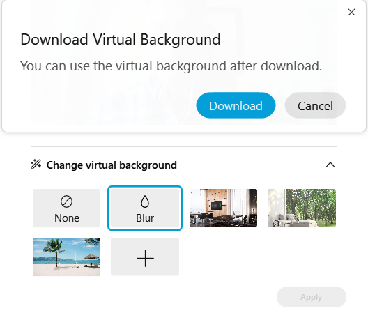 WebEx Select And Download Virtual Background