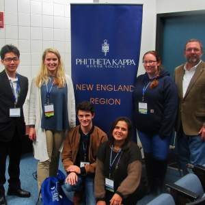 Phi Theta Kappa students and advisor